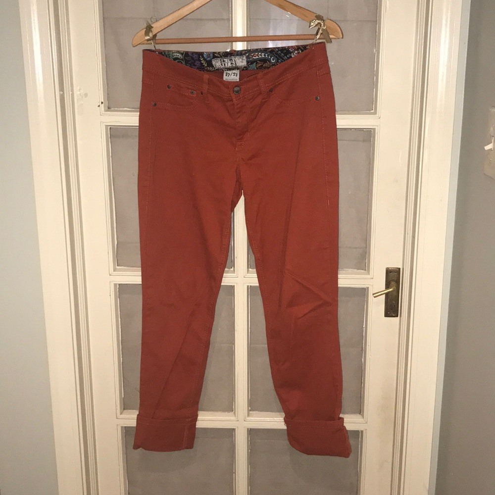 Orange Jeans. Cuffs are optional.